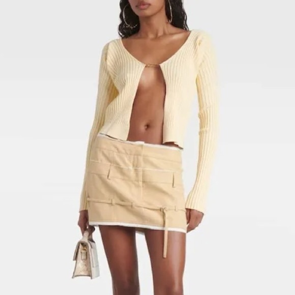 JACQUEMUS Yellow Cardigan Le Maille Pralu Longue Large 40 - Picture 6 of 13